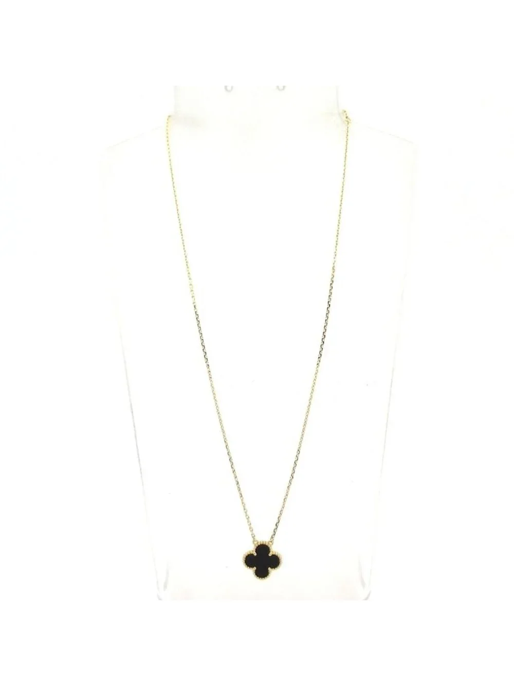 Van Cleef & Arpels Necklace Vintage Alhambra 18k Yellow Gold Onyx
